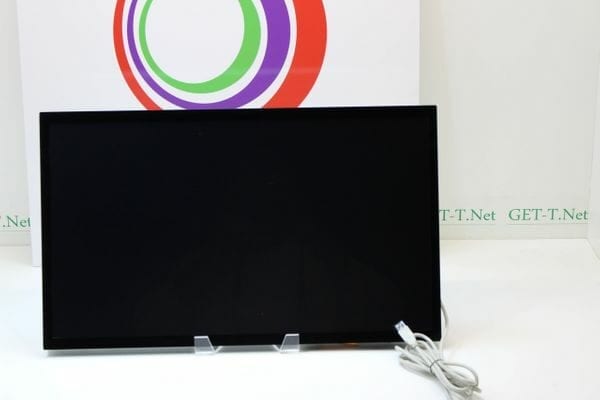 A black screen with a cord.