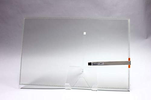 A clear glass panel with a 22.37" InoTouch Sensor GETT part CPM3102C. InoTouch #C223N32AG20-11C. Fits WMS, Konami, Aristocrat, Spielo, Others on it.