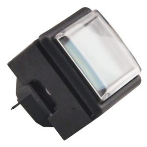 A black square light switch with a glass cover featuring an IGT Refurbished Non Edge Lit Dynamic Button. GETT Part BTN103.