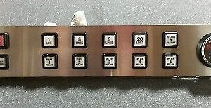 A BB2 OLED conversion kit into a BB1 Static button deck with Harnessing to backplane GETT Part BTN Kit panel with a number of buttons on it.