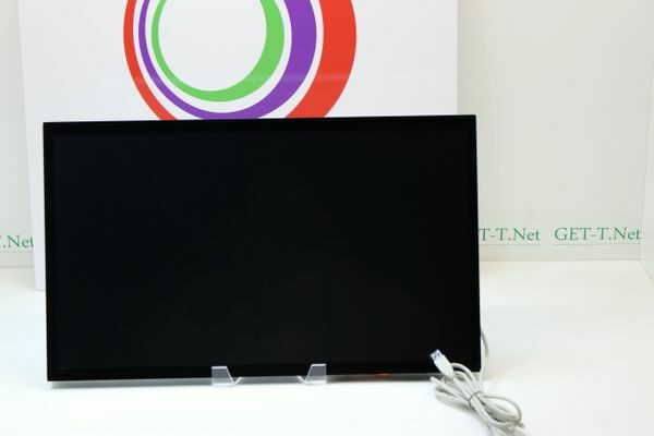 A black lcd screen with a circle on it.