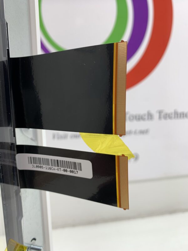 A 23" PCT for IGT Axxis Lower Monitor Touch Sensor PN# 017X0493-001. GETT Part 3219 with a label attached to it.