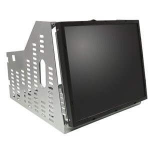 A metal rack with a 17" LCD Serial Touch Monitor, Ceronix Part CPA2221, on it.
