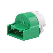A Gamesman GPB350 Green Z-Switch only GETT Part BTN135B, on a white background.