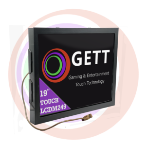 A screen with the word GETT Part LCDM249 on it.