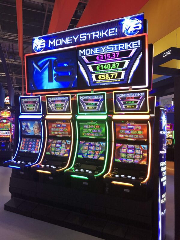 29" Rectangle Kortek LCD Monitor (For use with overhead signage and more) strike slot machine in a casino.