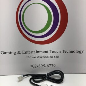 A gaming and entertainment technology logo with a Bill Validator Cable attached to it.