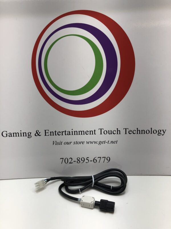 A gaming and entertainment technology logo with a Bill Validator Cable attached to it.