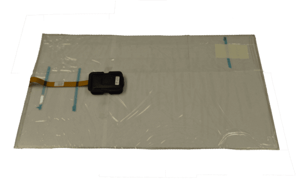 A plastic bag with a 27.23" TPK Touch sensor for use on Scientific Games G27 model, Others attached to it. Fits 3M part 98-0003-4233-1. GETT Part 3228