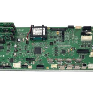 A green IGT AVP Backplane LXS Slant Top with a number of electronic components.