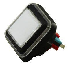 A square IGT Barto Button Assy. "Deal Draw" Rect, Horz,VLT. GETT Part BTN124 led light switch on a white background.