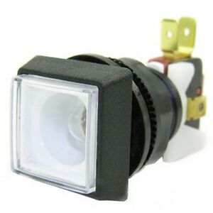 A Button IGT Square 35mm x 35mm with 12V LED (SP-4000-1-LED). GETT Part BTN148 light switch on a white background.