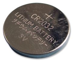 A 2032 Lithium Coin Cell Battery 3V 20X3.2MM 225mAH. GETT Part BTRY108 on a white background.
