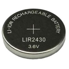 RECHARGEABLE 3.6V LITHIUM ION COIN CELL BATTERY LIR2430. GETT Part BTRY103