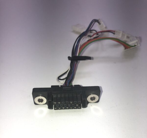 A small connector with wires attached to it, JCM Cable for WBA and UBA Bill acceptor. Fits Aristocrat Games. GETT Part BV161.