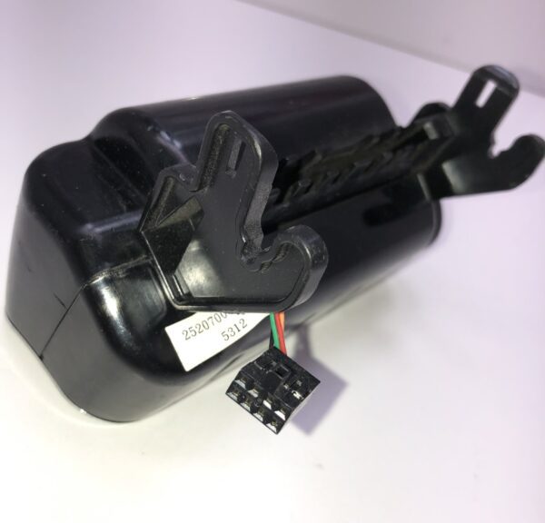 A black Bill Validator Bezel for MEI BV Unit with a wire attached to it.
