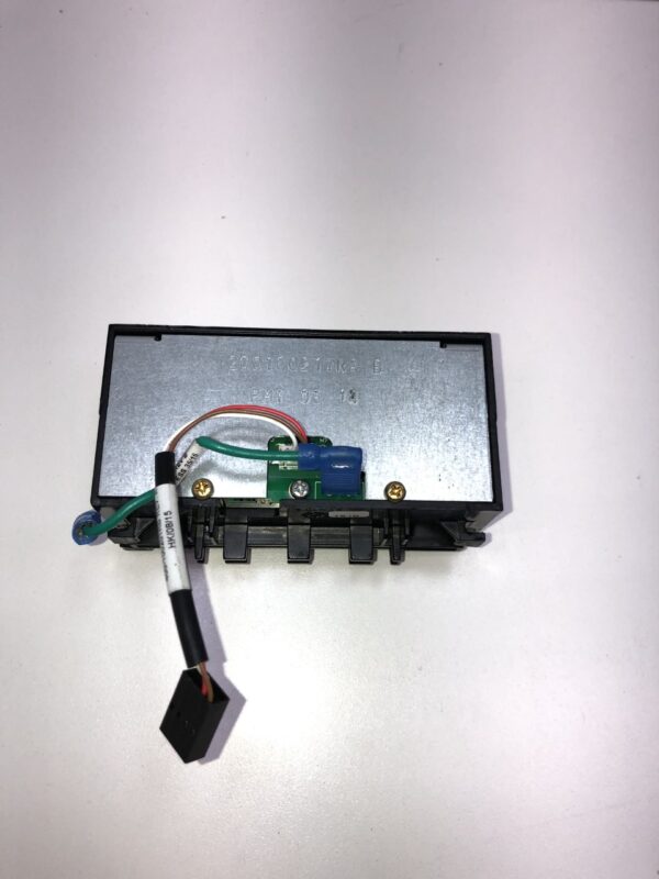 A small Bezel for JCM UBA Bill Validator with wires attached to it.