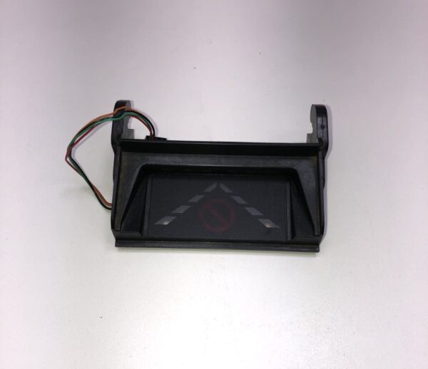 A black Bill Validator Bezel with a wire attached to it.