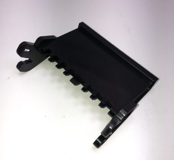 A Bill Validator Bezel for MEI BV Unit. New Part, Black Plastic, GETT Part BV189 for a laptop computer.