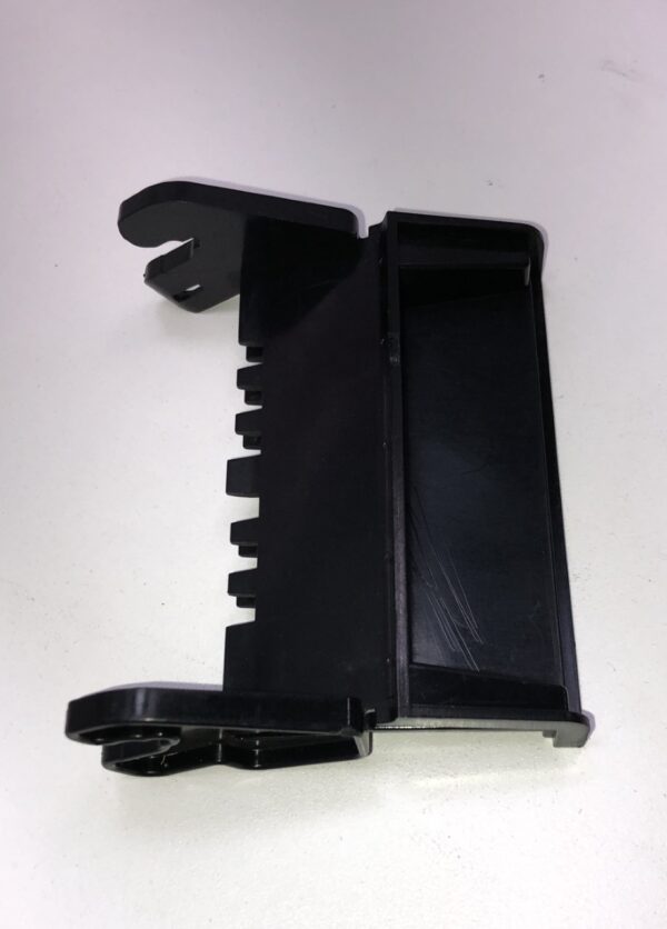 A black plastic holder for a phone. (Bill Validator Bezel. Fits MEI Units. Legacy Part. BV191)