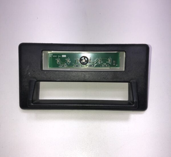 A BV Bezel with Connector, a black piece of plastic with an electronic display on it. New Part, See pics. GETT Part BV193.