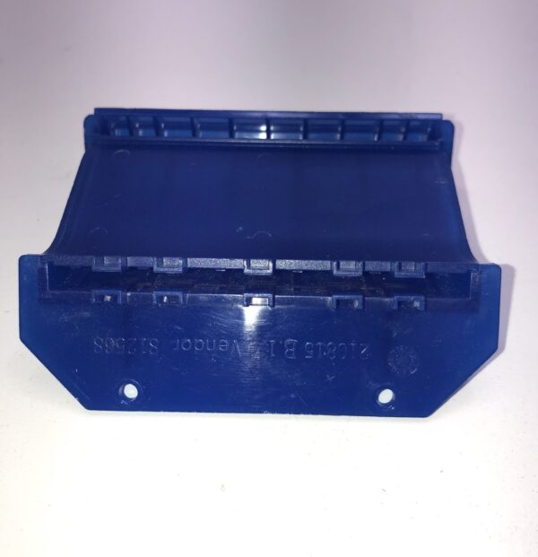 A blue plastic container with a Bezel of JCM IVizion. Fits WMS Games. Others. GETT Part BV196 lid on it.
