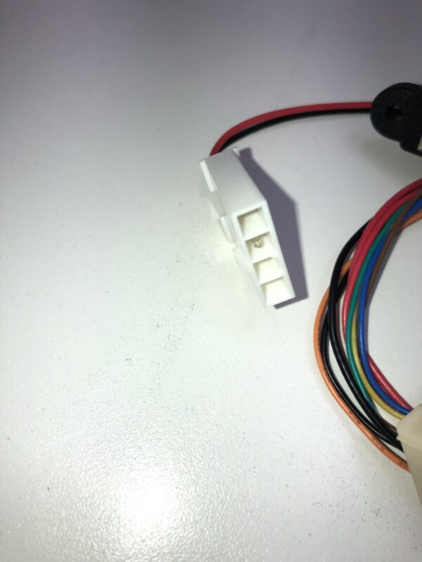 A Bill Validator Harness and multi connector for use with JCM IVizion model. Fits Bally Games. New. GETT Part BV250 wire with a white wire attached to it.