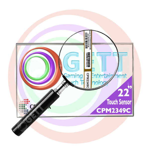 A magnifying glass called 22" CERONIX Touch Sensor with Top Tail Placement. Fits Ceronix Monitors. GETT Part CPM2349 on it.