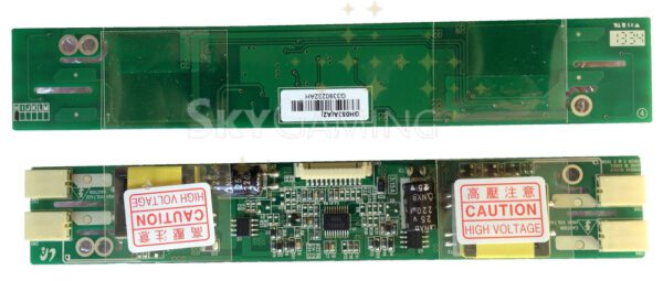 A pair of KORTEK KT-LS32WT - 32" LCD Backlight Inverter Boards with different parts on them.