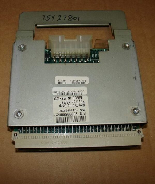 A computer IGT I/O board #802 with a label on it.