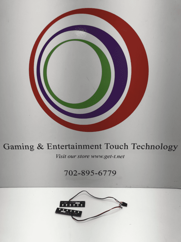 Gaming & entertainment touch technology logo with the 24v Dual LED Board for Bally 6000+9000 Validator. GETT Part LED Board 100.