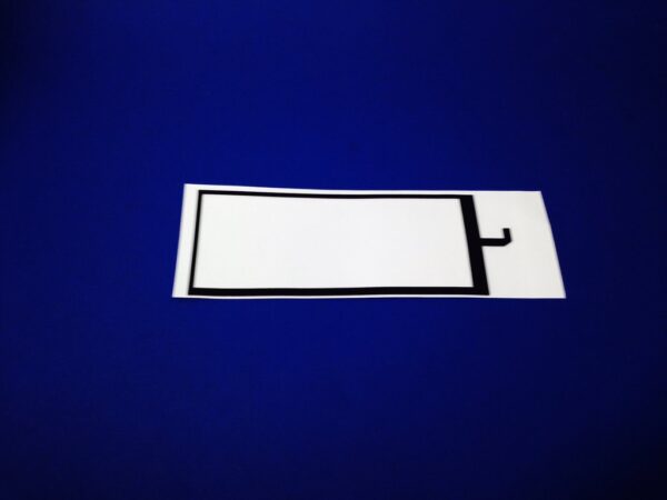 A white sticker on a blue surface of the ESD gasket copper foam for Bally iView (GETT Part PTSUG102).