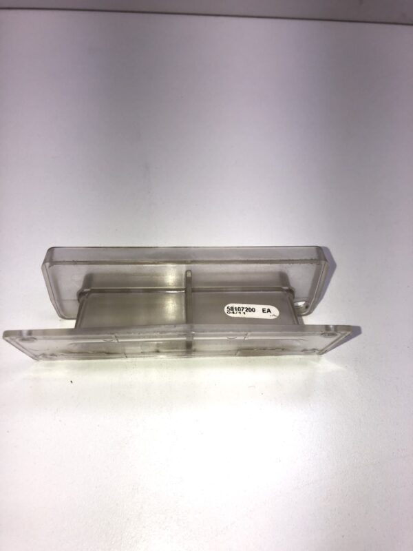A clear plastic container on a white surface. 
Product Name: Future Logic Ithica 950 clear bezel.