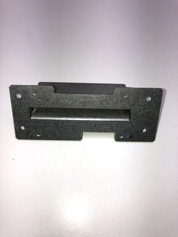 A Ticket Printer Sleeve for IGT, Future Logic Ithica 950. Metal. GETT Part Ticket 113 with holes on it.
