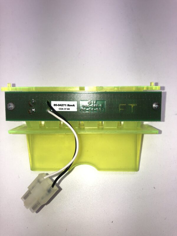 Nintendo Ticket Printer Bezel with Light Bar. Yellow Plastic, New. Part 85-04271 Rev A. Limited availability, Legacy Part. New old Stock. GETT Part Ticket116