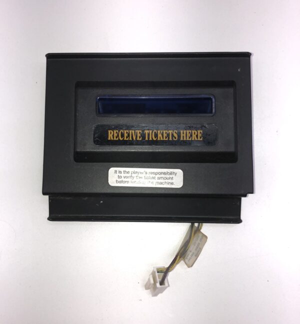 A black box with a Receive Tickets Here Bezel attached to it. Legacy Part, Refurbished, cleaned, tested. See photos. GETT Part Ticket124