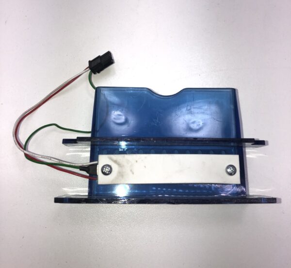 A Blue Ticket Printer Bezel. New. GETT Part Ticket132 with wires attached to it.