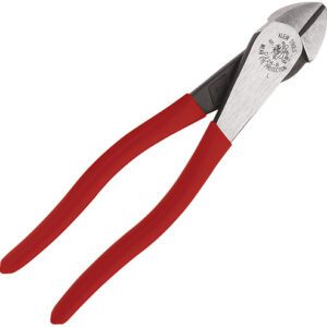 A pair of 4" Dykes Wire cutting tool with red handles on a white background.