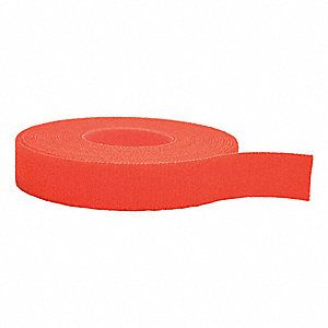 A roll of 75ft. 1/2" wide Orange Velcro GETT Part V100 on a white background.