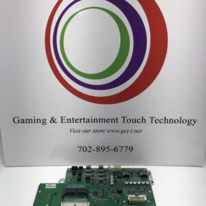 A Backplane for IGT AVP 2.0 Game. GETT Part BPLN102 touch board in front of a sign.