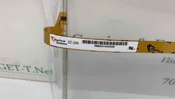 A label on a Digi Tech 23.60" Touch Sensor. Replacement for 3M Part 98-0003-3412-2. GETT Part EST-230A plastic container.