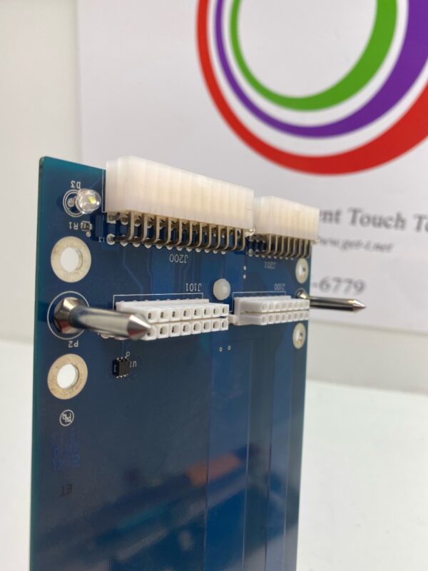A blue IGT AVP PCB Hub 7 Port USB Dongel Farm with two wires attached to it. GETT Part PCBA103.