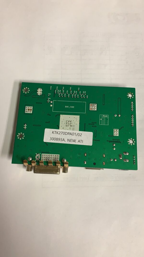A green ADB 27" circuit board with a white label.