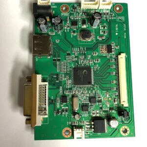 A green circuit board with many different components. Product Name: ADB242