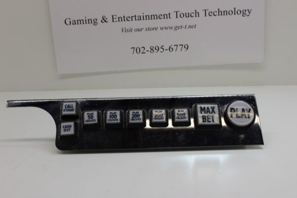 A Multi Media Games WBV Game, Button Panel, MMGAM part 2400-00-00476 and GETT Part BP127 gaming and entertainment touch technology control panel.
