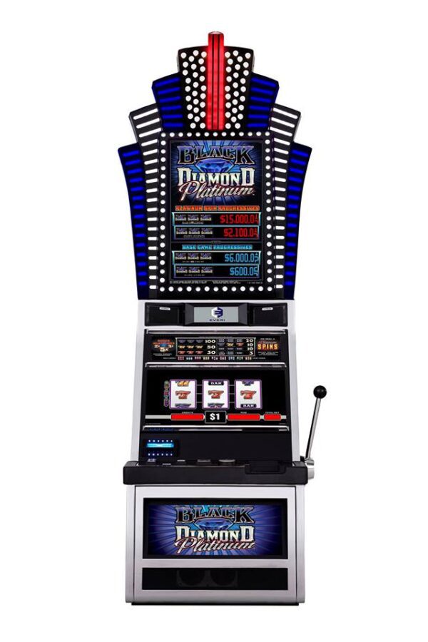 A slot machine with lights and numbers.