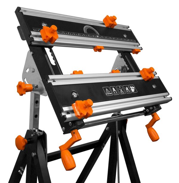 A Touch Sensor Cutter Bench Tool with orange handles on it.