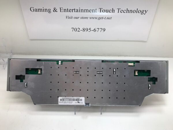 The IGT Crystal Core Touch Panel, Black, Dual Button, P/N: 9375-00704-106B. GETT Part 3281 is on display.