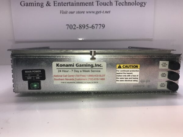 A Konami K2V Upright Power Supply GETT Part PSUP186 gaming and entertainment technology power supply.