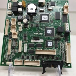 An Aruze GenEx Game PCBA Board with a number of components on it.